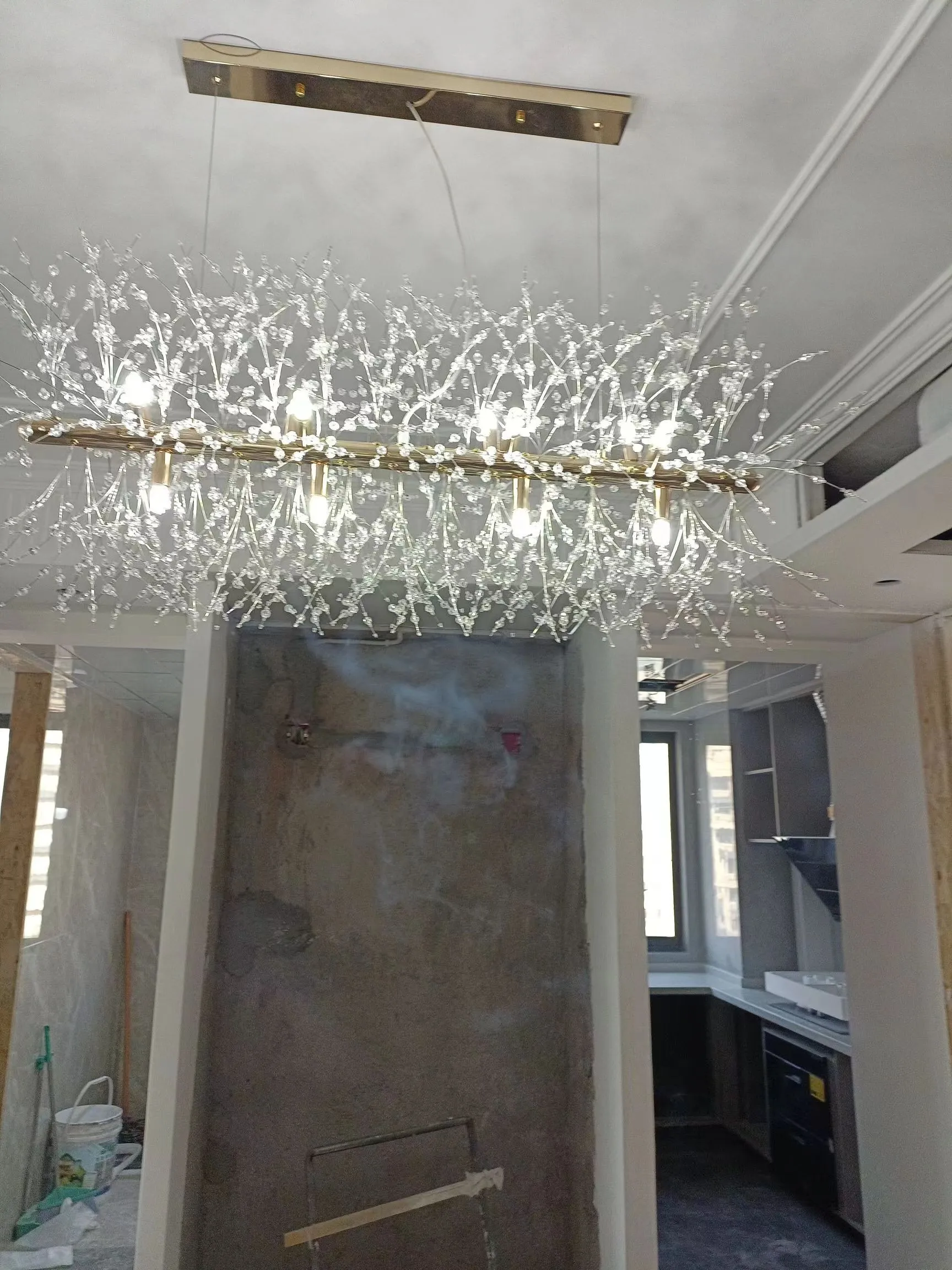 Modern Rectangular Crystal Fireworks Chandelier S15