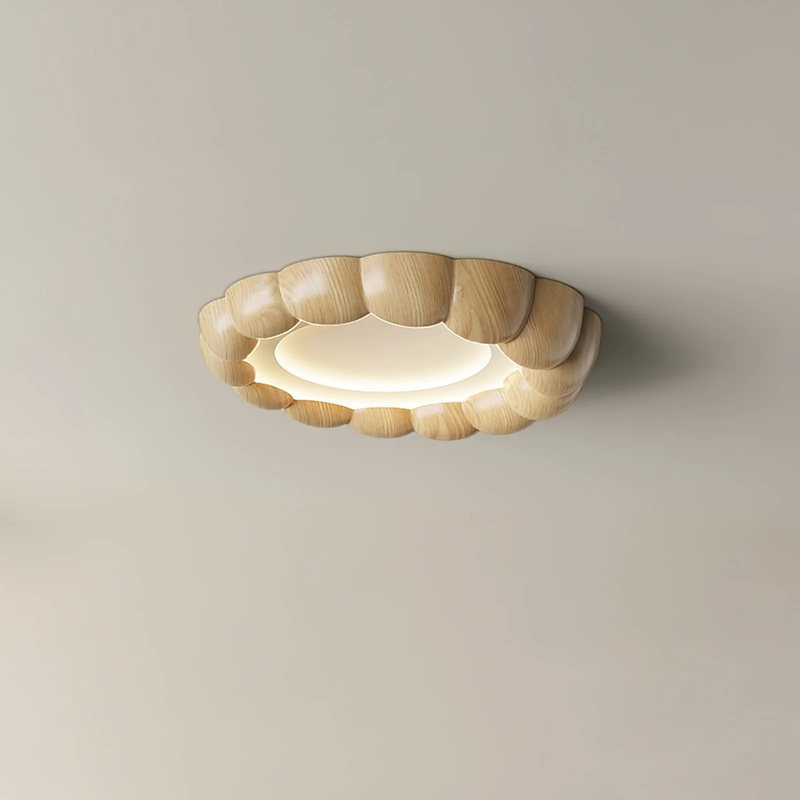 Faux Wood Ripple Ceiling Lamp M559