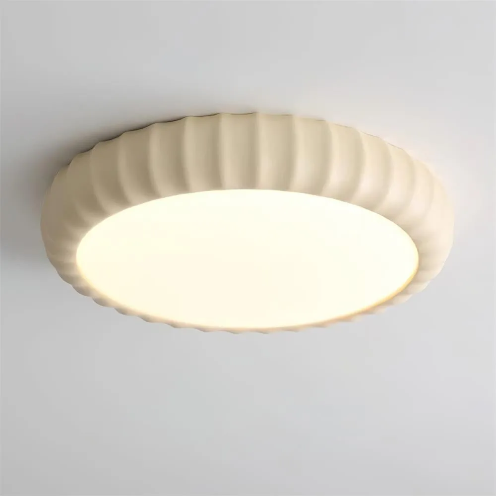 Simple Cream Style Wave Round Ceiling Light M247