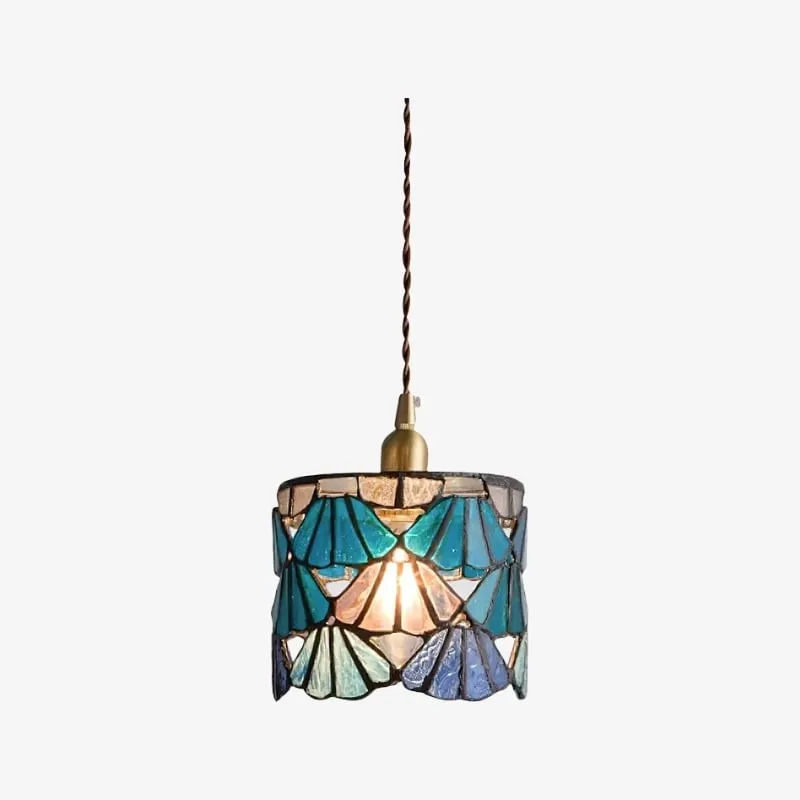 Vintagia Tiffany Inspired Pendant Light - Artistic Glass Shade Pendant for Dining Island T514