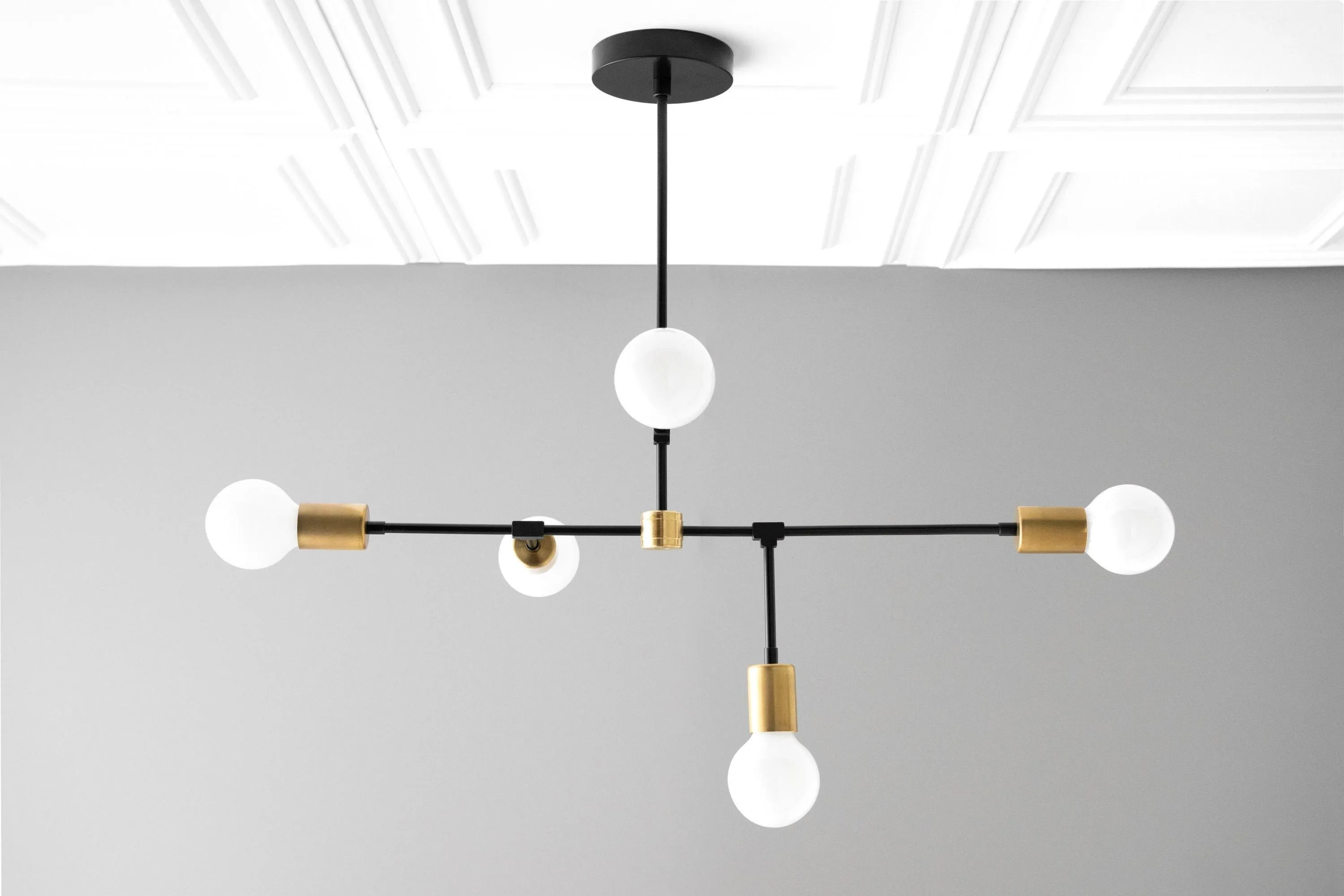 Mobilux Line 5 Light Chandelier - Modern Ceiling Hanging Lamp for Dining Room T355