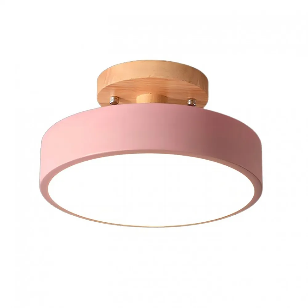 Nordic Macaroon Wooden Round Ceiling Lamp S82