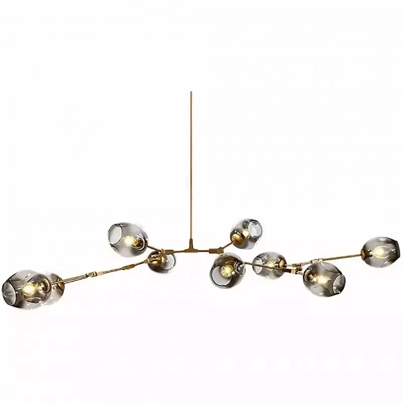 Asymmetrical Articulated Globe Branching Bubble Chandelier