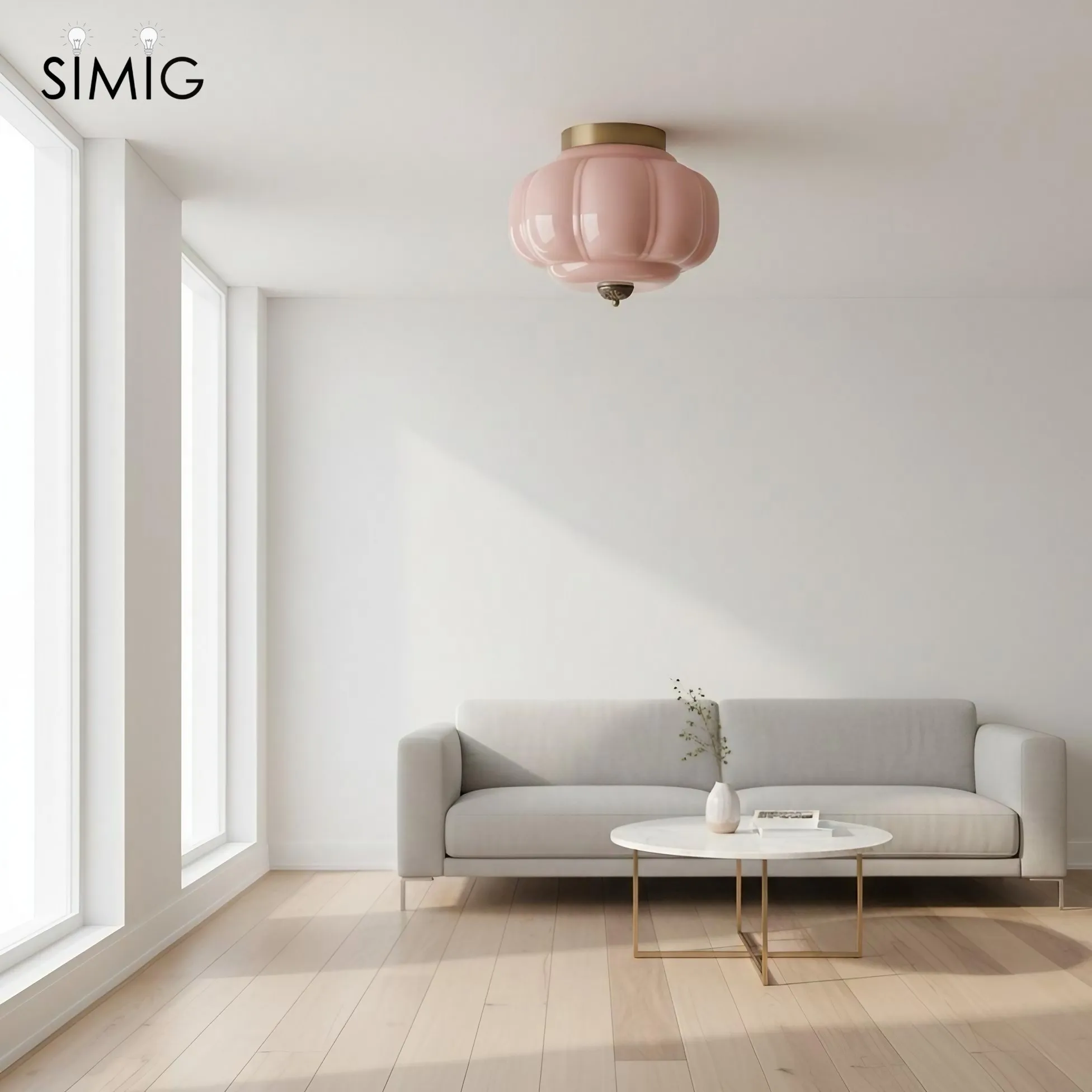 Eloise Retro Milk Glass Semi Flush Mount Ceiling Light G55