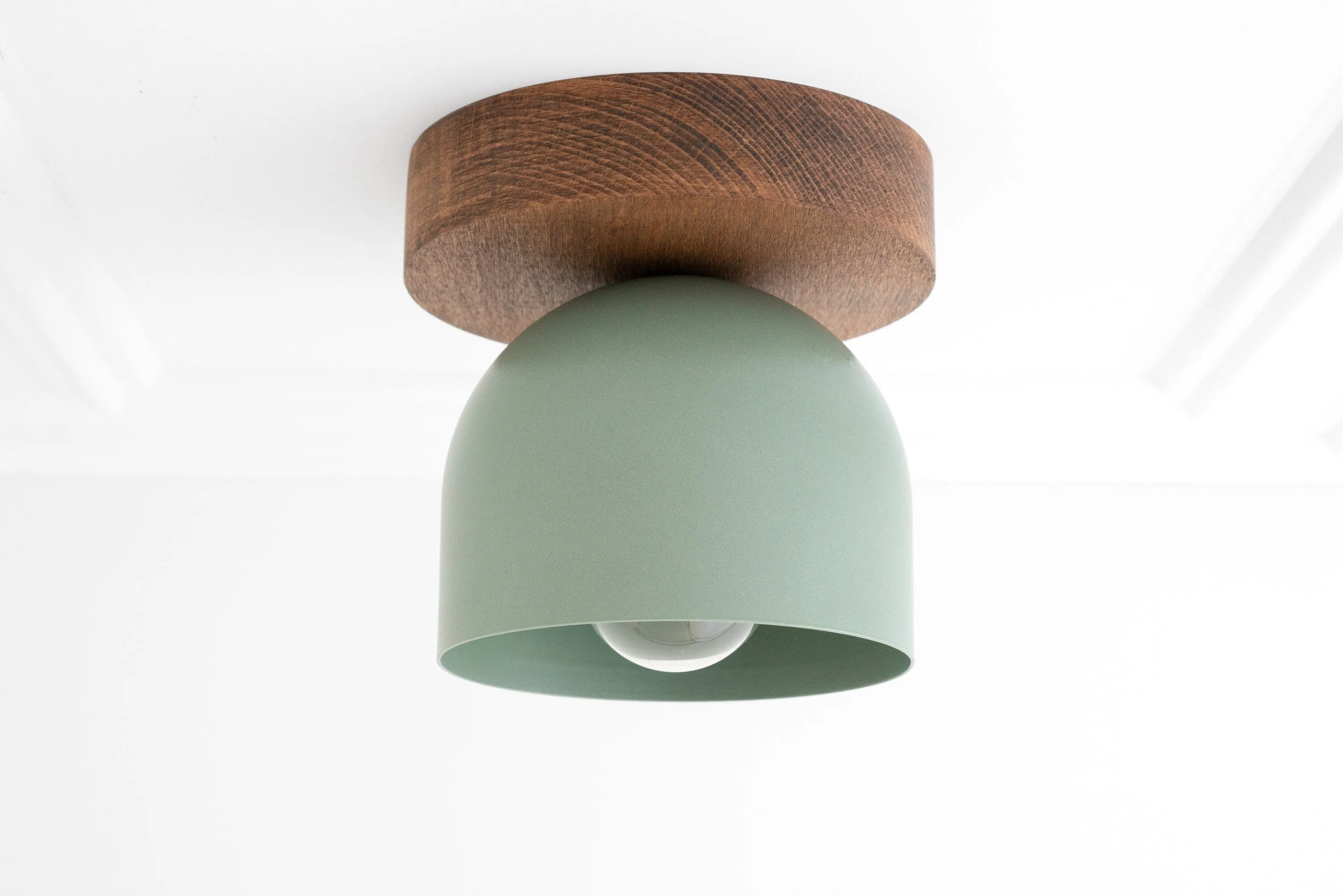 Metio Dome Modern Rustic Ceiling Light - Wooden and Metal Fusion T372
