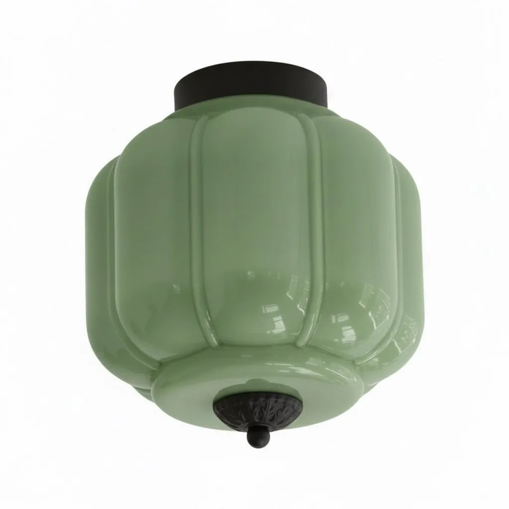 Vintage Eloise Milk Glass Flush Mount Ceiling Light - Vintage Charm Soft Glow T287