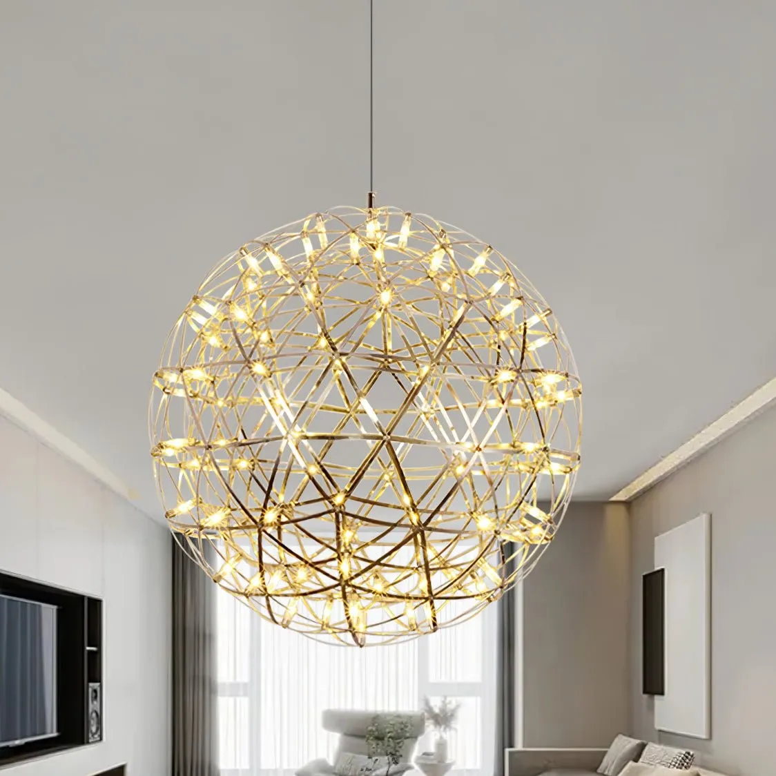 Silver Spark Ball Pendant Light T204