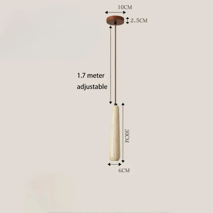 Travertine Tube Pendant Light D922