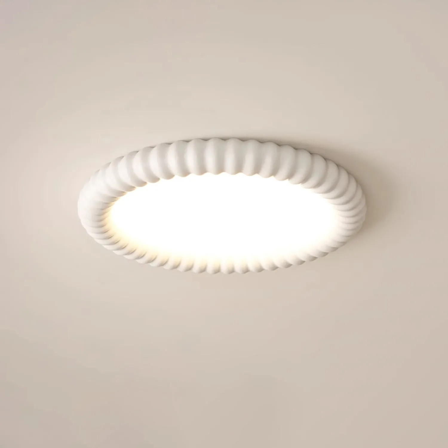 Cream Style Ripple Ring Ceiling Lamp M525