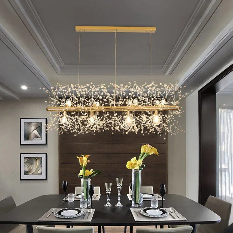 Modern Rectangular Crystal Fireworks Chandelier S15