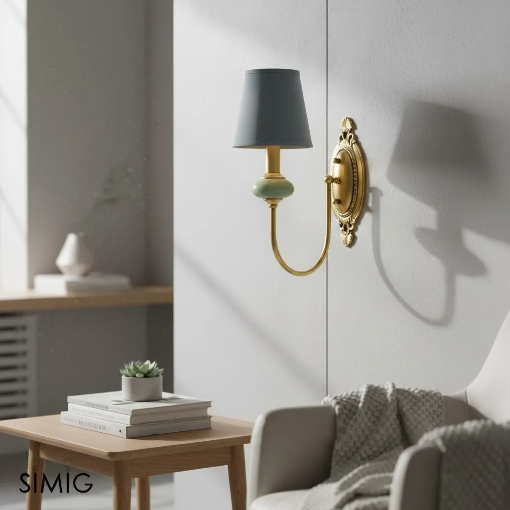 Elaris Elegant Fabric Copper Wall Sconce – Luxury European Style T447