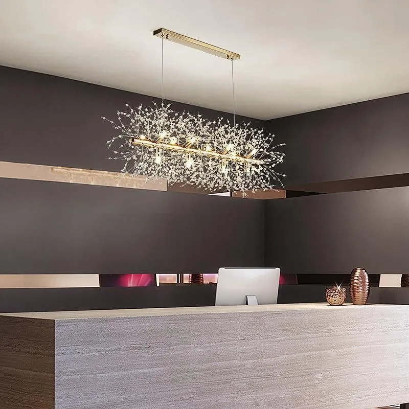 Modern Rectangular Crystal Fireworks Chandelier S15