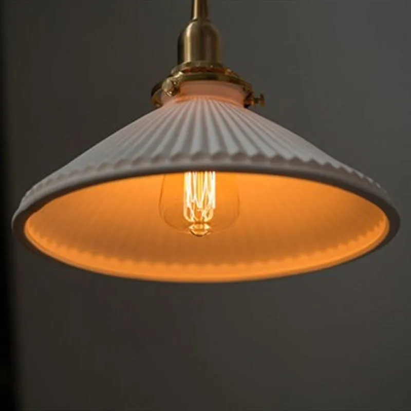 Modern Pleated Ceramic Pendant Light S122