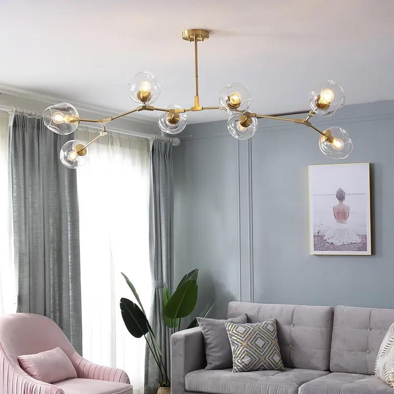Asymmetrical Articulated Globe Branching Bubble Chandelier
